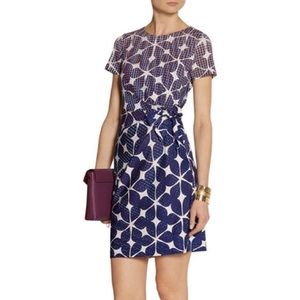 Diane Von Furstenberg Blue and White Mini Dress